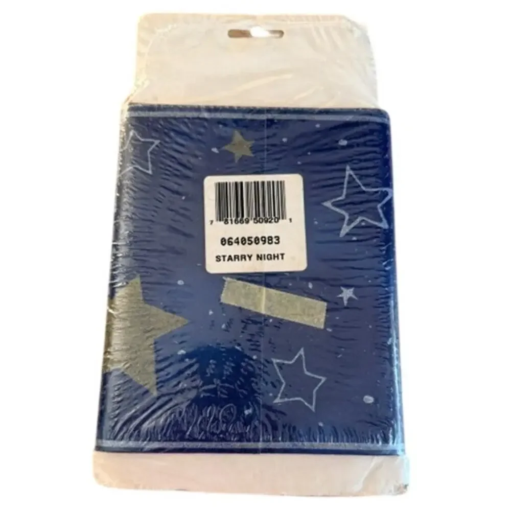 Starry Night Blue Gold Stars Prepasted Wall Border 15 Ft x 6 7/8 In Sealed